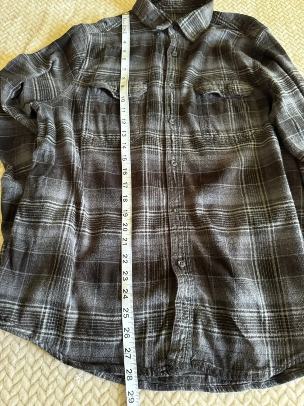 George‎ Men's Black and Gray Plaid Shirt Size XL